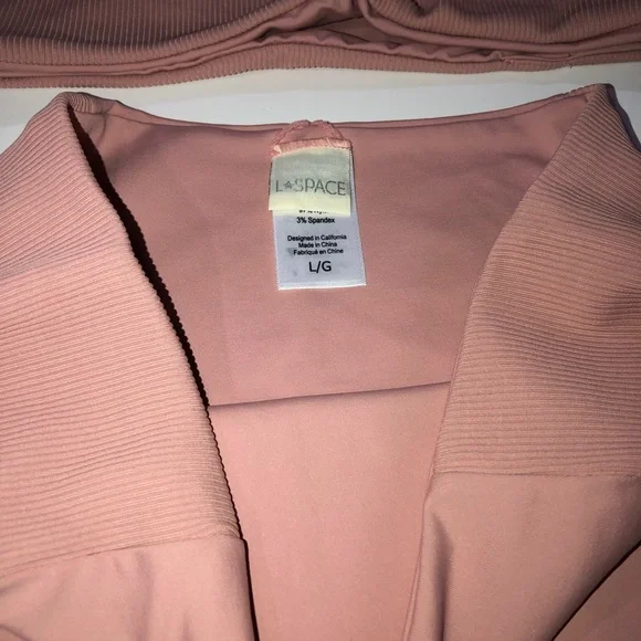 L space Jackie bikini bottoms pink high waisted/Ribbed Celeste Bikini Top - Picture 6 of 9